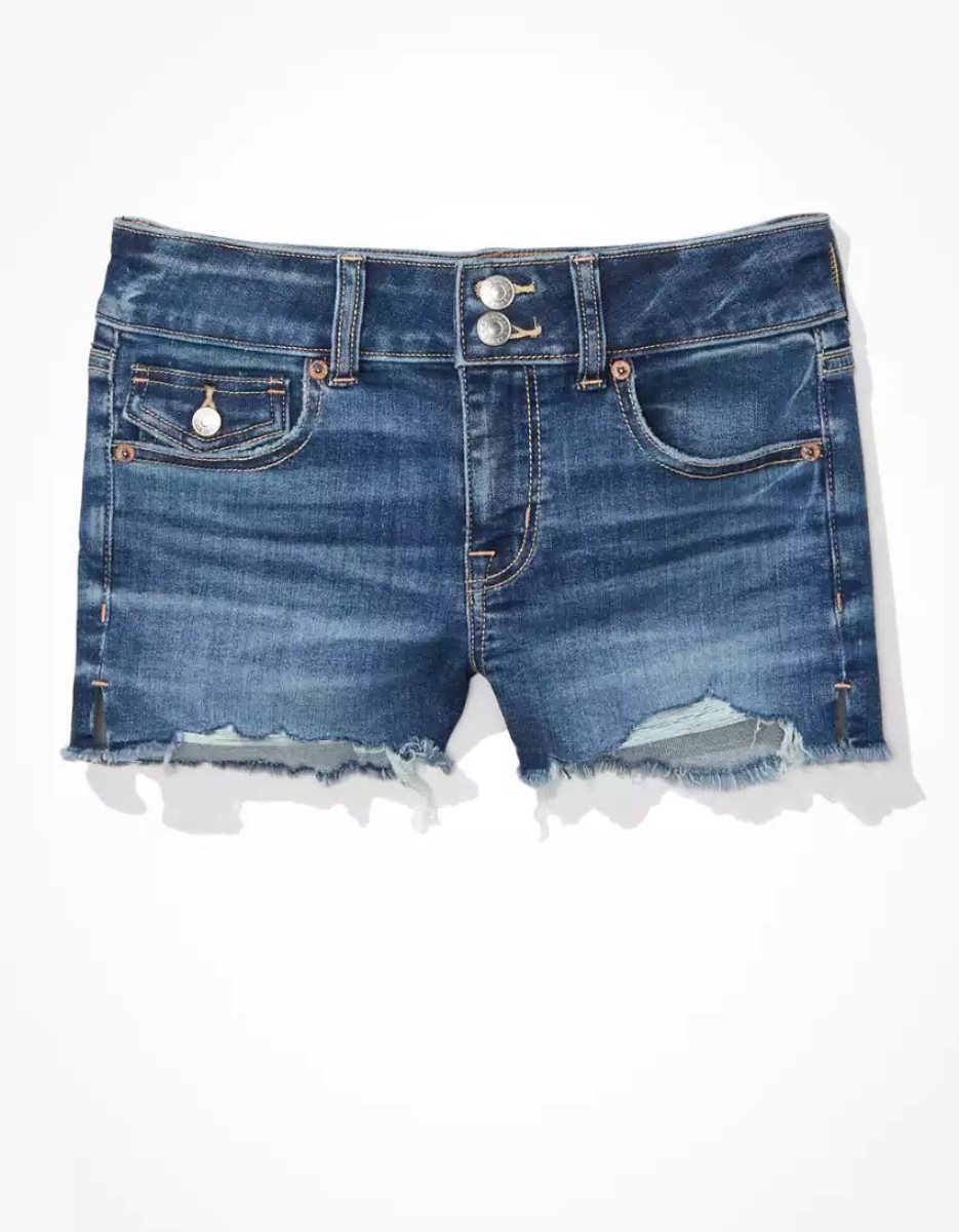 Shorts American Eagle AE Ne(x)t Level Low-Rise Denim Indigo Foncé Femme | UDQ-68737633